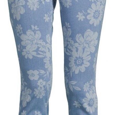 Time And Tru Women's High Rise Jeggings Pants Stretch Floral Denim NWT X-SM(0-2)